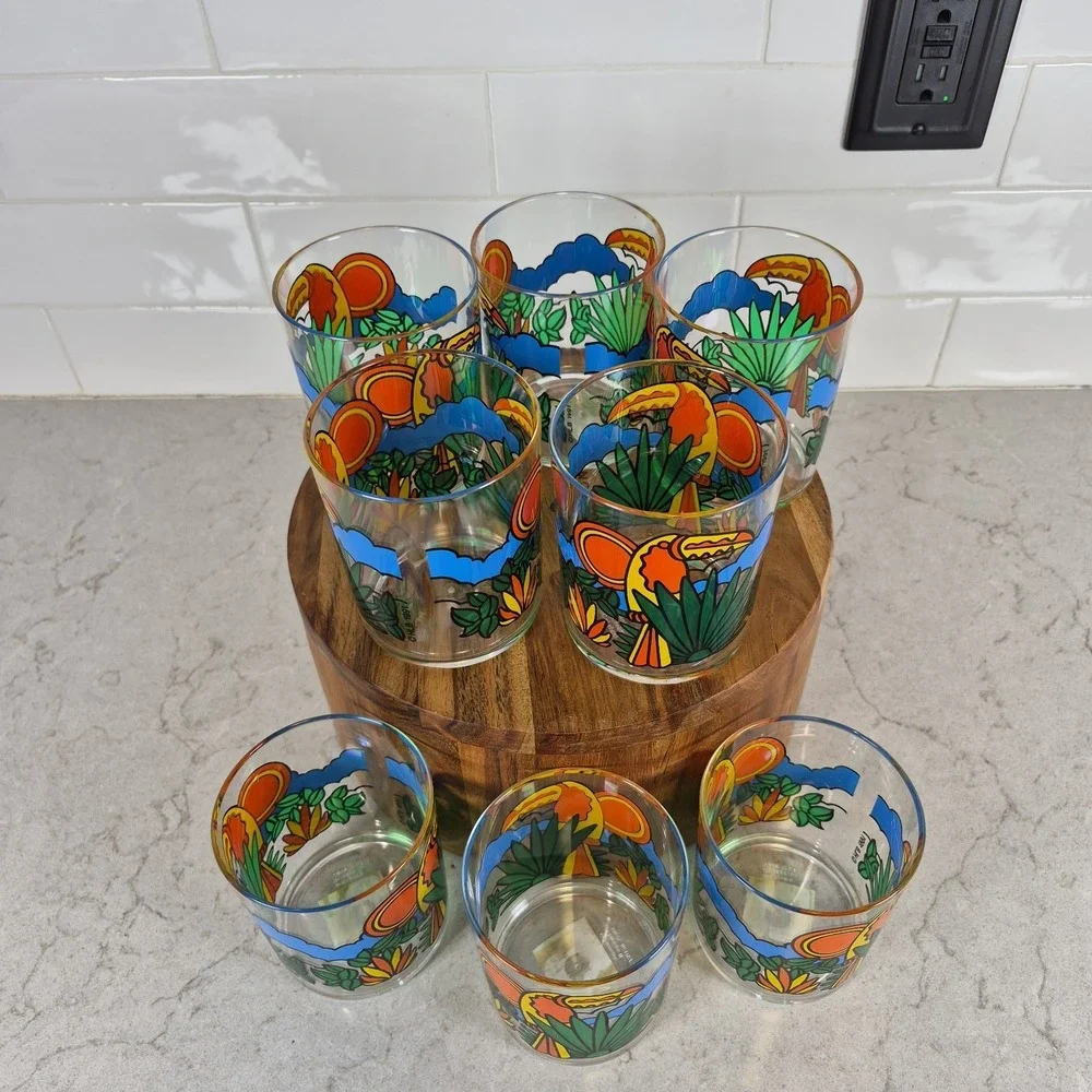 Vintage 1991 Grainware HLB Toucan‎ Acrylic Tumblers Set 8 Bloomingdale's